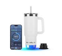 Hidrate Spark PRO 2 Gobelet intelligent - 887 ml acier inoxydable, suivi hydratation, brille et bippe, Bluetooth, bouchon avec paille, sans BPA, Blanc (avec Apple Find My)
