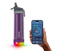 Hidrate Spark PRO Lite Bouteille d'eau intelligente - Plastique Tritan - Suivi de la prise d'eau avec Bluetooth, rappel de lueur LED lorsque vous avez besoin de boire - Couvercle à paille, 710 ml,