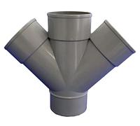 hidrotecnoagua accessoires de PVC - Dérivation Double Plat Coudé 45 ° diamètre 110