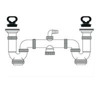 hidrotecnoagua Siphon - Siphon Double Valve extensible T-49 diamètre 85 1.1/2 "