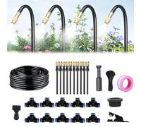 HIDRUO 360° Curved Garden Automatic Irrigation System,Garden Watering System, Drip Irrigation System,Adjustable Nozzle,for Outdoor Plants (32.9Ft Set (32.9Ft hose + 10 Nozzles))