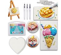 HIDRUO 3D Magic Foam Texture Painting Kit, Magic Puffy Paint Art, Puffy Popcorn Magics Foam Texture Painting Kit with Foams Paint Paper and Markers, DIY Bubble Drawing Pens (Heart-shaped)