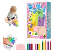 HIDRUO Abstract Dot Painting, Rainbow Scratch Art, DIY Rainbow Scratch Art, DIY Christmas Rainbow Scratch Painting,Christmas Scratch Art, Squeegee Art Kids Paint Kit (1 Set)