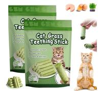 HIDRUO Berdexa Cat Grass Teething Stick, Cat Teeth Cleaning Cat Grass Stick,Chew Sticks for Cats for Increase Appetite and Hairball Removal,Cat Teething Toy, for Indoor Cats (2 bag/12 Sticks)