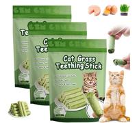 HIDRUO Berdexa Cat Grass Teething Stick, Cat Teeth Cleaning Cat Grass Stick,Chew Sticks for Cats for Increase Appetite and Hairball Removal,Cat Teething Toy, for Indoor Cats (3 bag/18 Sticks)
