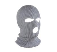 HIDRUO Blue Ski Mask, 3-Hole Full Face Mask Cover, Winter Balaclava Cap Knitted Face Cover for Outdoor Sports (Gray)