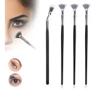 HIDRUO Folding Angle Scalloped Lash Brush, Mascara Fan Brush, Comb Separator for Upper Lower Eye Lash, Soft Brush Bristles Lengthened lashes Eyebrow Brush Makeup Tool (3PCS)