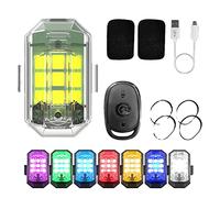HIDRUO High Brightness Wireless Led Strobe Light, Motorcycle Led Strobe Lights, 7 Colors Led Aircraft Strobe Lights, Wireless Remote Control Led Strobe Ligh (Lights + Remote Control)
