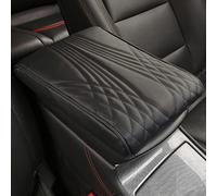 HIDRUO Leather Car Armrest Box Pad, Waterproof Car Armrest Center Console Cover Protector, Universal Arm Rest Cushion Pads for SUV/Truck/Vehicle (Balck, Angel pattern)