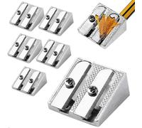 HIDRUO Magnesium Pencil Sharpener, Handheld Metal Pencil Sharpener with 2 Holes, Makeup Pencil Sharpener for Schools, Offices, Art Projects (6PCS)