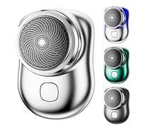 HIDRUO Mini Shaver Portable Electric Shaver, Pocket Portable Electric Shave, Usb Mini Shaver Electric Razor for Men, Type C Waterproof Rechargeable Wet and Dry Mens Razor (Silvery) 1.0 unité