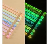 HIDRUO Origami Star Paper Strips, Star Making Folding Paper Strips, Star Paper Origami Strips Glow In The Dark, Color Lucky Star Decoration Paper Strips DIY Hand Art Crafts (Star bright)