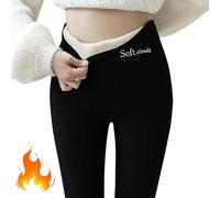 HIDRUO Soft Clouds Fleece Leggings for Women Winter, Fleece Lined Stretchy Soft Thermal Pants High Waist Tightss (Black, M)