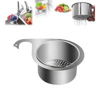 HIDRUO Stainless Steel Swan Sink Strainer Basket - Kitchen Sink Food Waste Filter and Vegetables Fruits Clean Multifunction Hanging Colander Drain Basket Swan Basket (1 pcs)