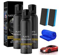 HIDRUO Ultishine Plastic Revitalizing Coating Agent Set, Plastic Refreshing Car Black, Powerful Stain Removal Kit for Car, Nano Plastic Refreshing Coating for Car Quick Restorer (50ML, 3PCS)