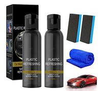 HIDRUO Ultishine Plastic Revitalizing Coating Agent Set, Plastic Refreshing Car Black, Powerful Stain Removal Kit for Car, Nano Plastic Refreshing Coating for Car Quick Restorer (50ML, 2PCS)