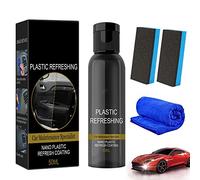 HIDRUO Ultishine Plastic Revitalizing Coating Agent Set, Plastic Refreshing Car Black, Powerful Stain Removal Kit for Car, Nano Plastic Refreshing Coating for Car Quick Restorer (50ML, 1PCS)