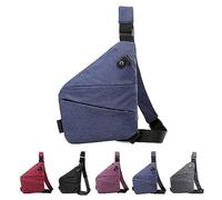 HIDRUO Wander Plus Anti Theft Bag, Waterproof Anti-theft Crossbody Shoulder Bag, Side Slim Sling Bag for Outdoor (Blue, Right Shoulder)