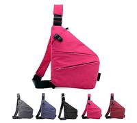 HIDRUO Wander Plus Anti Theft Bag, Waterproof Anti-theft Crossbody Shoulder Bag, Side Slim Sling Bag for Outdoor (Rose Red, Right Shoulder)