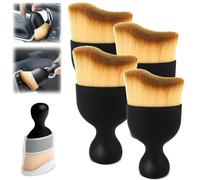 HIDRUO Woobrooch Car Interior Dust Sweeping Soft Brush, Car Cleaning Brush Interior, Car Duster Brush Car Accessories for Dashboard, AC Vents, Leather, Scratch-Free (4PCS)