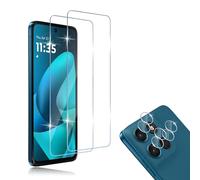 HidWee Compatible avec Motorola Moto G57 Power/Moto G67 Power Protection écran, 2 Pièces Verre Trempé + 2 Pièces Caméra Protecteur, 9H Dureté HD Sans Bulles Anti-rayure Protection Décran