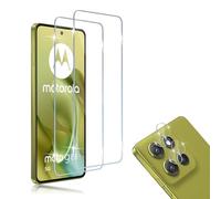 HidWee Compatible avec Motorola Moto G86 5G 2 Pièces Verre Trempé + 2 Pièces Caméra Arrière Protecteur, 9H Dureté HD sans Bulles Anti-Huile Protection Décran + Caméra Arrière Protecteur