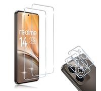 HidWee Compatible avec Realme 14 5G / Realme 14T Protection écran, 2 Pièces Verre Trempé + 2 Pièces Caméra Protecteur, 9H Dureté HD Sans Bulles Anti-rayure Protection Décran