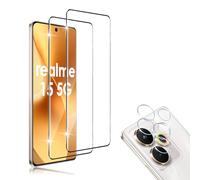 HidWee Compatible avec Realme 15/15 Pro 5G Protection écran, Verre Trempé [3D Couverture Complète] 2 Pièces + 2 Pièces Caméra Protecteur, 9H Dureté Anti-rayure HD Sans Bulles Protection Décran