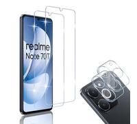 HidWee Compatible avec Realme Note 70T Protection écran, 2 Pièces Verre Trempé + 2 Pièces Caméra Protecteur, 9H Dureté Anti-rayure HD Sans Bulles Protection Décran