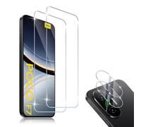 HidWee Compatible avec Xiaomi POCO F7 5G Protection écran, 2 Pièces Verre Trempé + 2 Pièces Caméra Protecteur, 9H Dureté HD Sans Bulles Anti-rayure Protection Décran