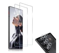 HidWee Compatible avec ZTE Nubia RedMagic 11 Air 5G 2 Pièces Verre Trempé + 2 Pièces Caméra Arrière Protecteur, 9H Dureté HD sans Bulles Anti-Huile Protection Décran + Caméra Arrière Protecteur
