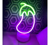 Hidyliu 1PCS Neon Sign LED Neon Light Bedroom Decor - Aubergine Neon Sign USB Alimenté par Batterie LED Neon Sign Light pour la Décoration de la Maison au Néon
