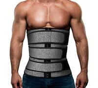 Hidyliu Mens Workout Waist Trainer Neoprene Corset Sauna Sweat Trimmer Cincher Slimming Belly with Belts (Grey Waist Trainer Belt, M)