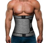 Hidyliu Corset d'entraînement pour homme en néoprène avec ceinture, Gery Ceinture d'entraînement avec fermeture éclair, Medium