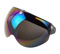 Hidyliu Lunettes de Casque Vintage - Visière de Casque Rétro Universelle à 3 Boutons-Pression Pare- Pare- Demi-visière Visière de Casques de Moto(Multicolore)