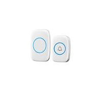 Hidyliu Sonnette sans Fil Mini Sonnette de Porte 300M Étanche Kit de Carillon Electronique 38 Mélodies au 3 Niveaux Volumes pour Maison Bureau Hôtel(Blanc)