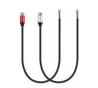 HIEbee (2 pièces 1 ftSpeaker Wire RCA jack adapter to Bare Wire Open End Audio Video RCA Cable for amplificateur, récepteur, haut-parleurs, lot de 2