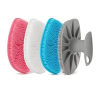 HieerBus Brosse Nettoyante Visage exfoliant peau sensible, gommage démaquillant, anti-âge, délicat, Skin Care nettoyant en silicone pour tous les types de peau (4 couleurs)