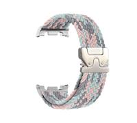 HIEHGN Bracelet de montre en cuir véritable avec boucle parapluie tissée pour Samsung Galaxy Watch 8/8Classic/Ultra2025, bleu grisâtre et rose, pour Galaxy Watch 8/8Classic