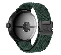 HIEHGN Bracelet de montre en nylon élastique tressé à boucle pour montre connectée Google Pixel Watch 3 45 mm, vert foncé