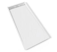 HIEMAL INOX Receveur de douche 70 x 160 cm résine Blanc aspect ardoise + bonde inox incluse - Salle de bain