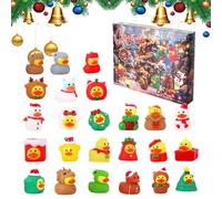 Hiemible Calendrier De L'Avent Canard De Noël - Calendrier De Compte À Rebours Canard Pour,Mini Jouets Collection Vingt Quatre Jours Maison Anniversaire Fête Ados Adultes Garçons Filles Pour