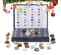 Hiemible Calendrier de l'Avent Noël,Calendrier de l'Avent Cristaux | Collection Minéraux Pierre Gemme 24 Jours pour Adultes Fête Décoration Maison Saison Festive