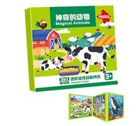 Hiemible Casse Tete Magnetique,Livre de Puzzle Activités d'apprentissage Jeu Enfant - Jeu Éducatif 2 3 4 5 6 Ans Garçons Filles | Cadeau Anniversaire Maternelle Voyage Route