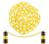 Hiemible Chaîne Jaune | 1 mètre Lien Adjustable Résistant aux Intempéries - Chaîne de Décoration pour Clôture de Jardin - pour Restriction de Zone Chantier Entrepôt Quai de Chargement