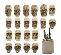 Hiemible Crânes en Résine | Décor De Table Tête De Squelette,Miniatures Têtes De Squelette 20 Pièces Accessoires Collection pour Décor Maison Hantée Bureau Étagère Bar
