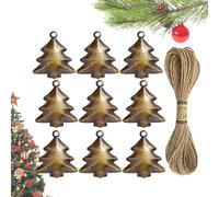 Hiemible Décoration de Sapin de Noël 9 Pièces | Décoration de Sapin en Cloches Métalliques avec Corde de 2 Mètres - Suspension Festive Destinée À La Célébration des Fêtes Conçue pour Fête d'hiver