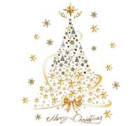 Hiemible Décorations de Fenêtre Adhésives Noël | Autocollants d'Arbre de Noël - Stickers Statiques pour École Salle de hambre Salle de Bain Cuisine Porte Miroir - Décoration