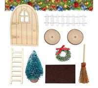 Hiemible Ensemble de Décoration de Porte de Noël Nain | Décoration Murale Fées pour Fête de Noël | Accessoires Artisanaux de Fées et Lutins pour Famille | Accessoires d'Intérieur pour Mur Fête Famille