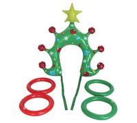 Hiemible Jeu De Lancer D'anneaux De Noël Gonflable,Diadèmes Anneaux De Lancer - Activité Familiale en Extérieur pour Et Adultes
